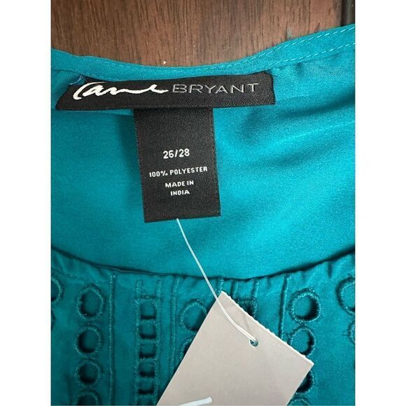LANE BRYANT Teal Elastic Waist Sleeveless Blouse 26/28  NWT - Picture 3 of 6